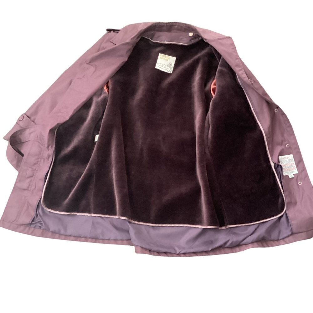 VTG 80s London Towne Trench Coat Zip Out Plush Lining Sz 8 Mauve 171F - Picture 8 of 13